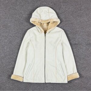 Marvin Richards Faux Suede Fur Lined Hooded Jacket Women’s M Contrast Stitching